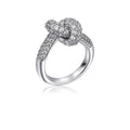 Colored Zircon  Intersection Ring Classic  Design Style Stainless Steel Waterproof Anti Fading Geometry Lady Unique Jewelry Gift