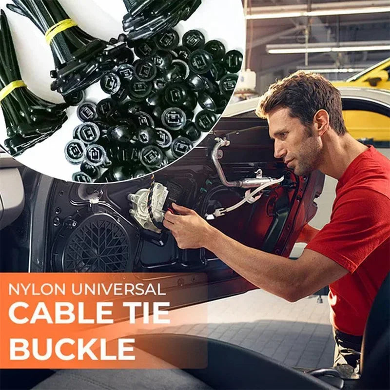 Self-Locking Nylon Universal Cable Tie Buckle Premium Plastic Wire Ties Heavy Duty Cable Fixed Strap for Mudguard Cable Clips