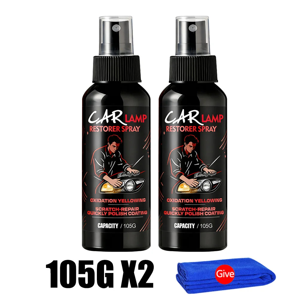 Car Headlight Restoration Polishing Kit - Headlamp Scratch Remover Repair Cleaning Paste Remove Oxidation Headlight Polish Spray