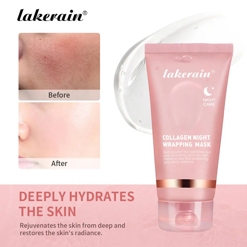 Collagen Overnight Wrapping Peel Off Facial Mask Moisturizing Reduce Fines Lines Dryness Hydration Brightening Korean Skin Care