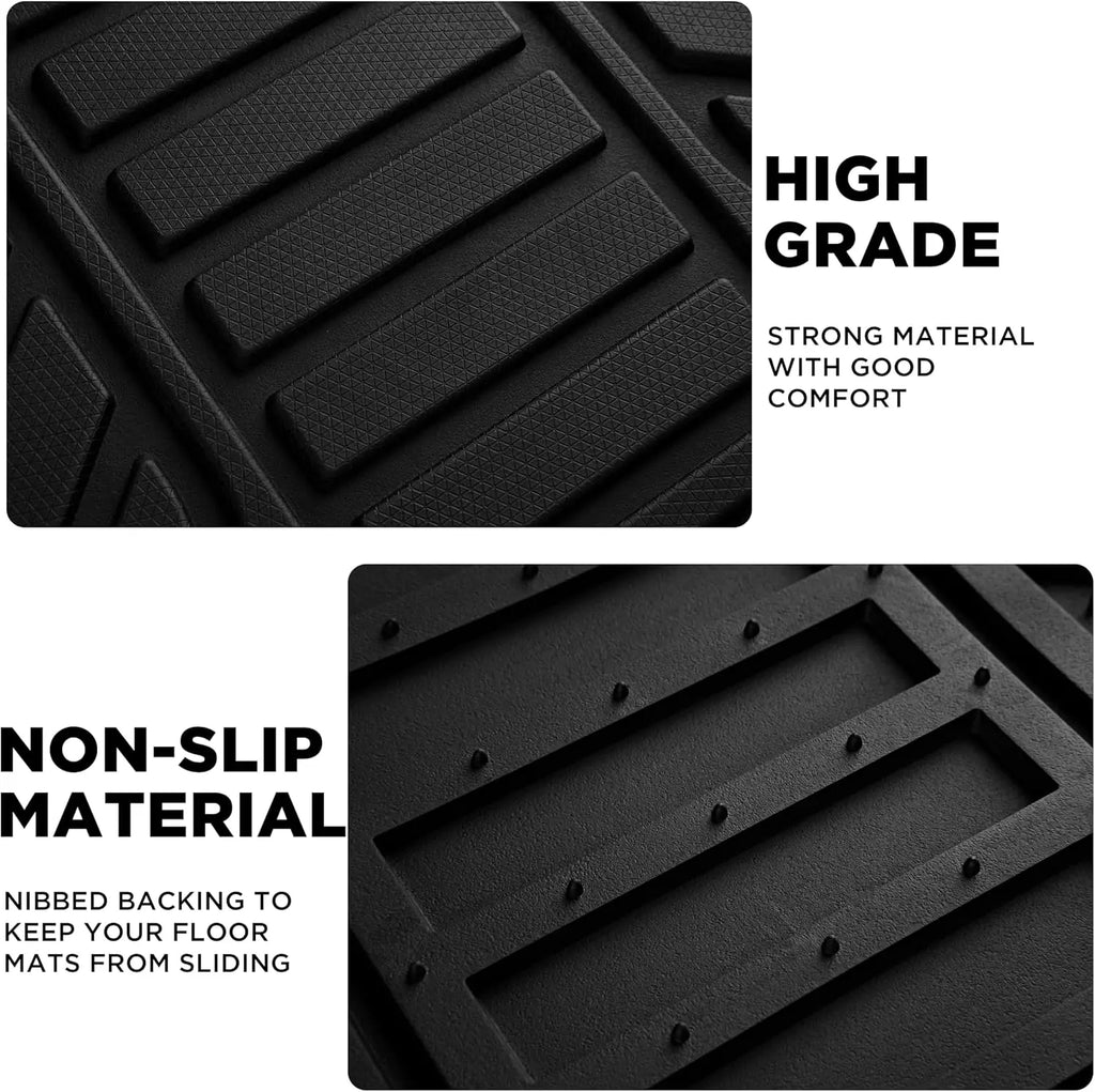 Heavy Duty Rubber Floor Mats, Purple Aluminum Film Car Mats Set, Front and Rear Car Mats with Anti-Slip Backing, All Weather Protection, Trim-to-Fit for Automotive SUV, Sedan, Van