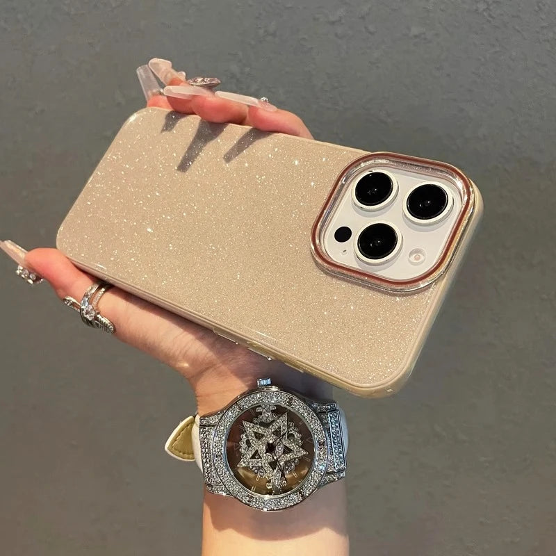 Luxury IMD Glitter Candy Color Hard Case For iPhone 16E 16 15 14 13 12 11 XS Max X XR SE 7 8 Plus Hybrid Silicone Soft PC Cover