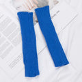 Female Y2K Fashion Arm Warmers Soft Knitted Gloves Women Girl Half Finger Mittens Solid Color Winter Arm Sleeves