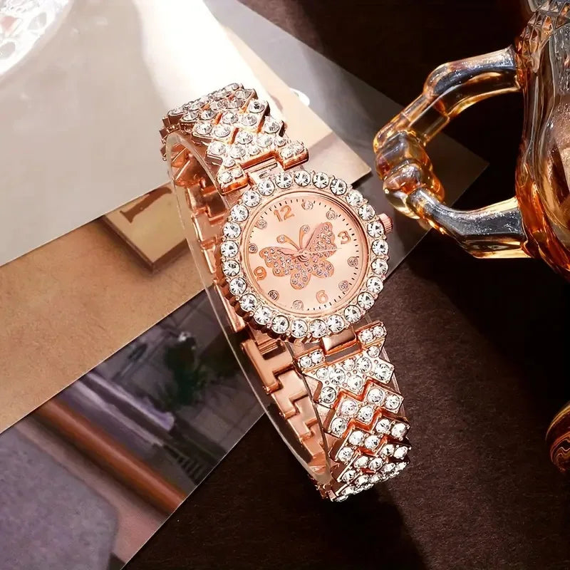 Fashion Roman pattern diamond inlaid women's watch quartz watch bracelet women's watch