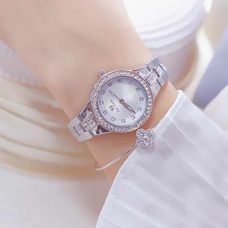 Fashion Women’s Diamond Watch 2025 New Minimalist Gold Silver Wristwatch Elegant Quartz Timepiece Waterproof Dress Gift