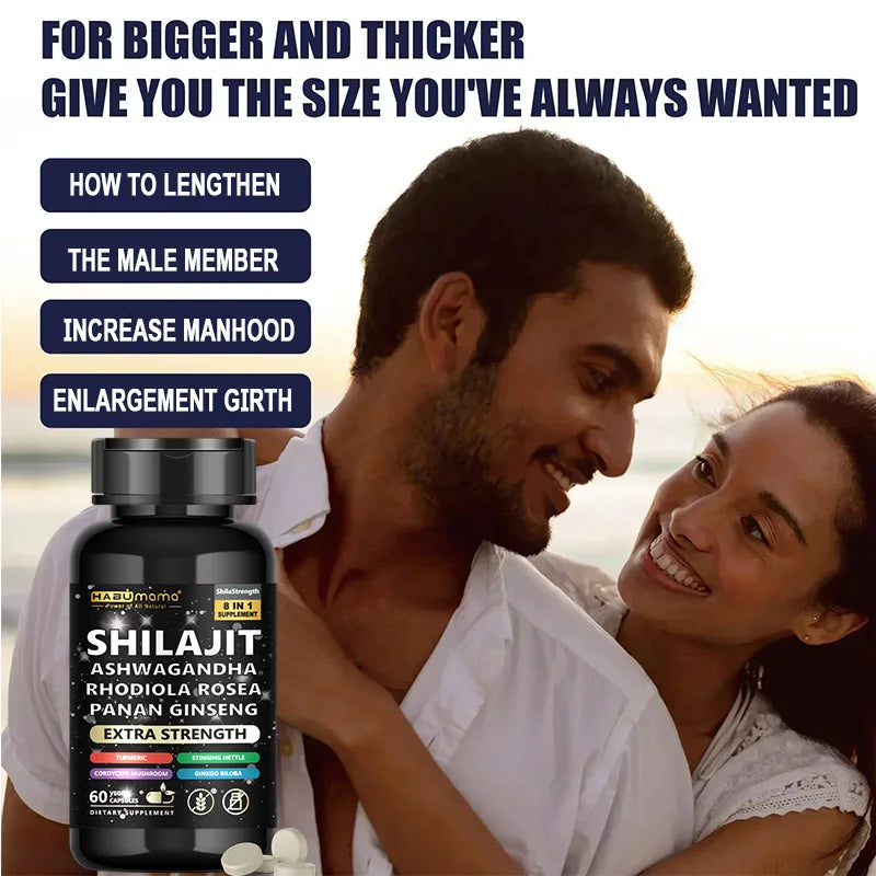Natural Powerful Male Supplement with Shilajit, Ashwagandha & Ginseng Extract