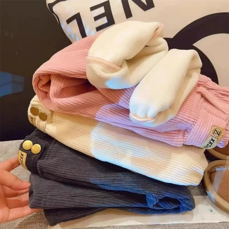 Harem Pants Corduroy Children Outfits Tracksuit Winter Cotton Trousers Kids Outwear Pants Boys Girls Casual Warm Loose Pants