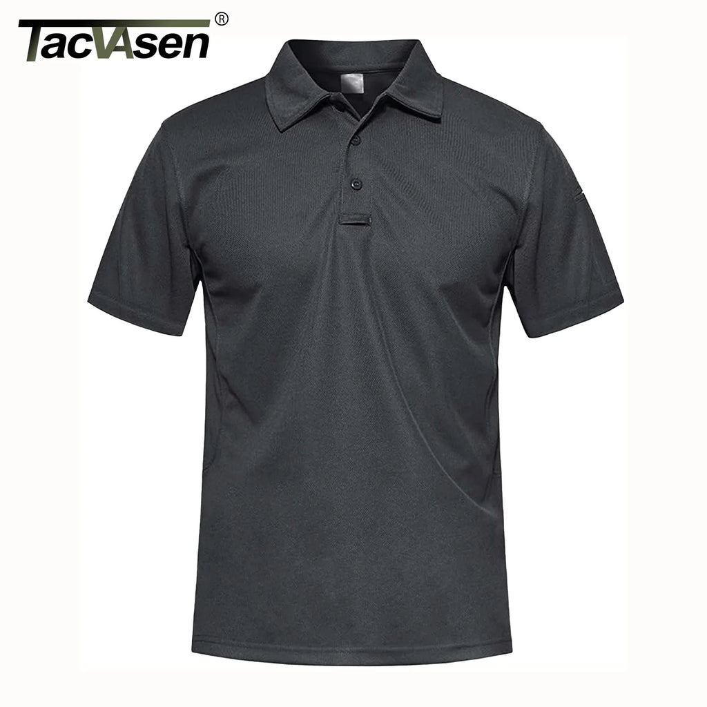 TACVASEN Summer Colorful Fashion Polo Tee Shirts Men's Short Sleeve T-shirt Quick Dry Army Team Work Green T-Shirt Tops Clothing