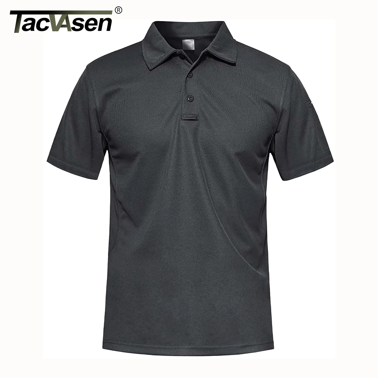 TACVASEN Summer Colorful Fashion Polo Tee Shirts Men's Short Sleeve T-shirt Quick Dry Army Team Work Green T-Shirt Tops Clothing
