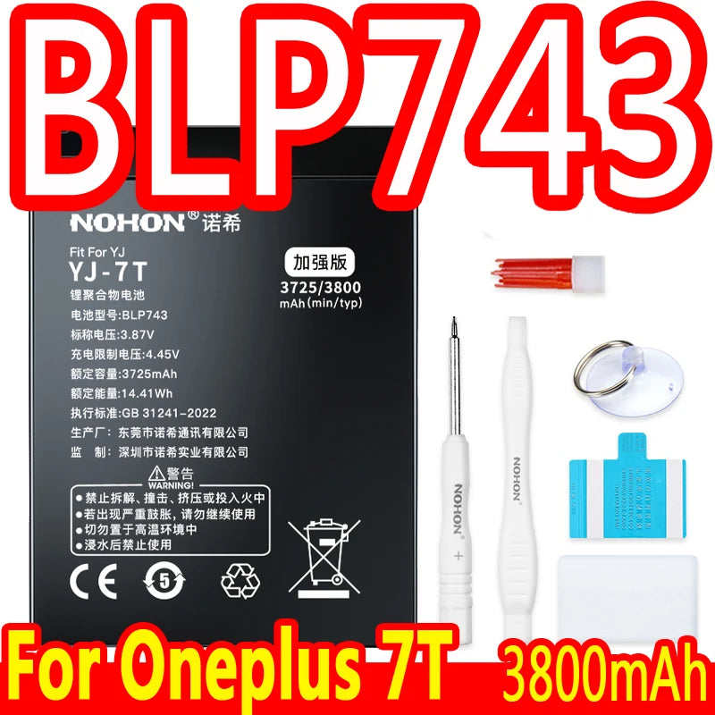NOHON Battery For Oneplus 10 Pro 9 8 7 6 5 8T 7T 6T 5T 9RT 9R 10R Battery For One Plus BLP899 BLP827 BLP699 BLP685 BLP801 BLP861
