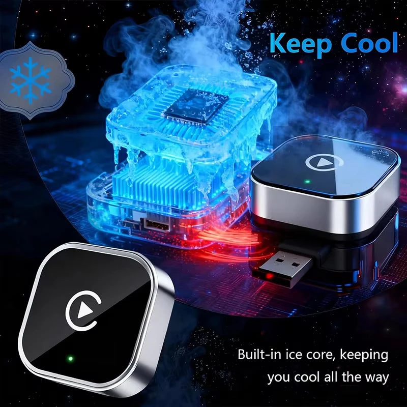 Vyvylabs Wireless Carplay Adapter Converts Wired Carplay to Wireless Connectivity Plug-and-Play for Android Auto for iPhone 10 And Above And Android 11 And Above