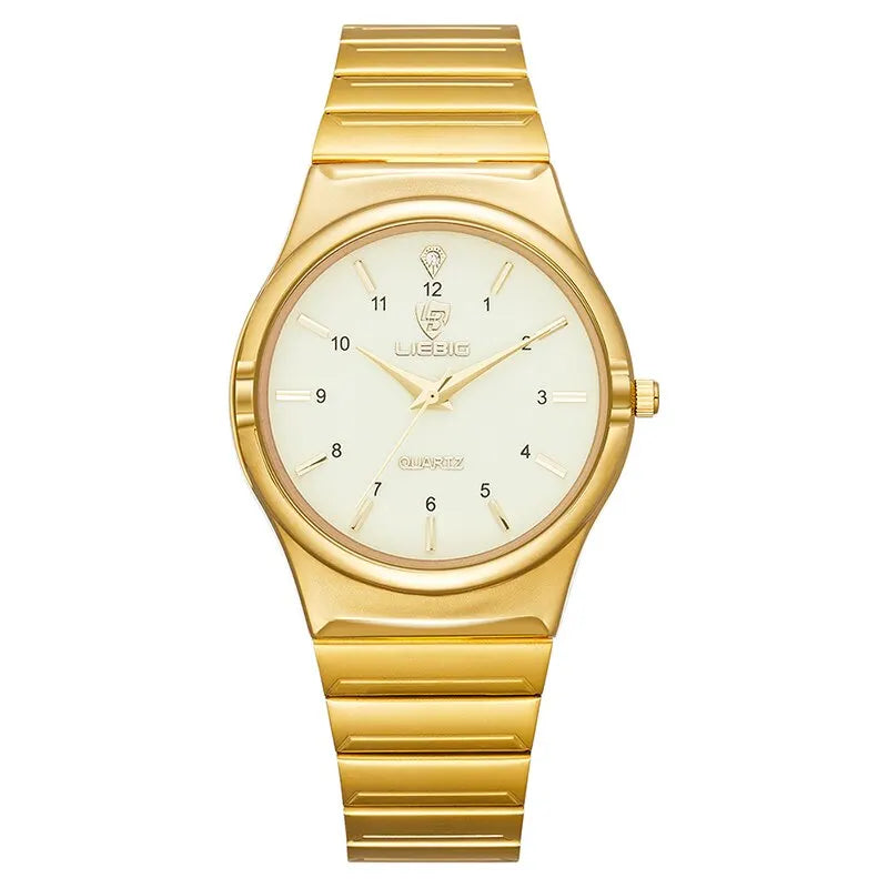 LIEBIG Women Quartz Watches Japan Movement Mens Luxury Stainless Steel Female Ladies Golden Wristwatch Clock Relogio Feminino