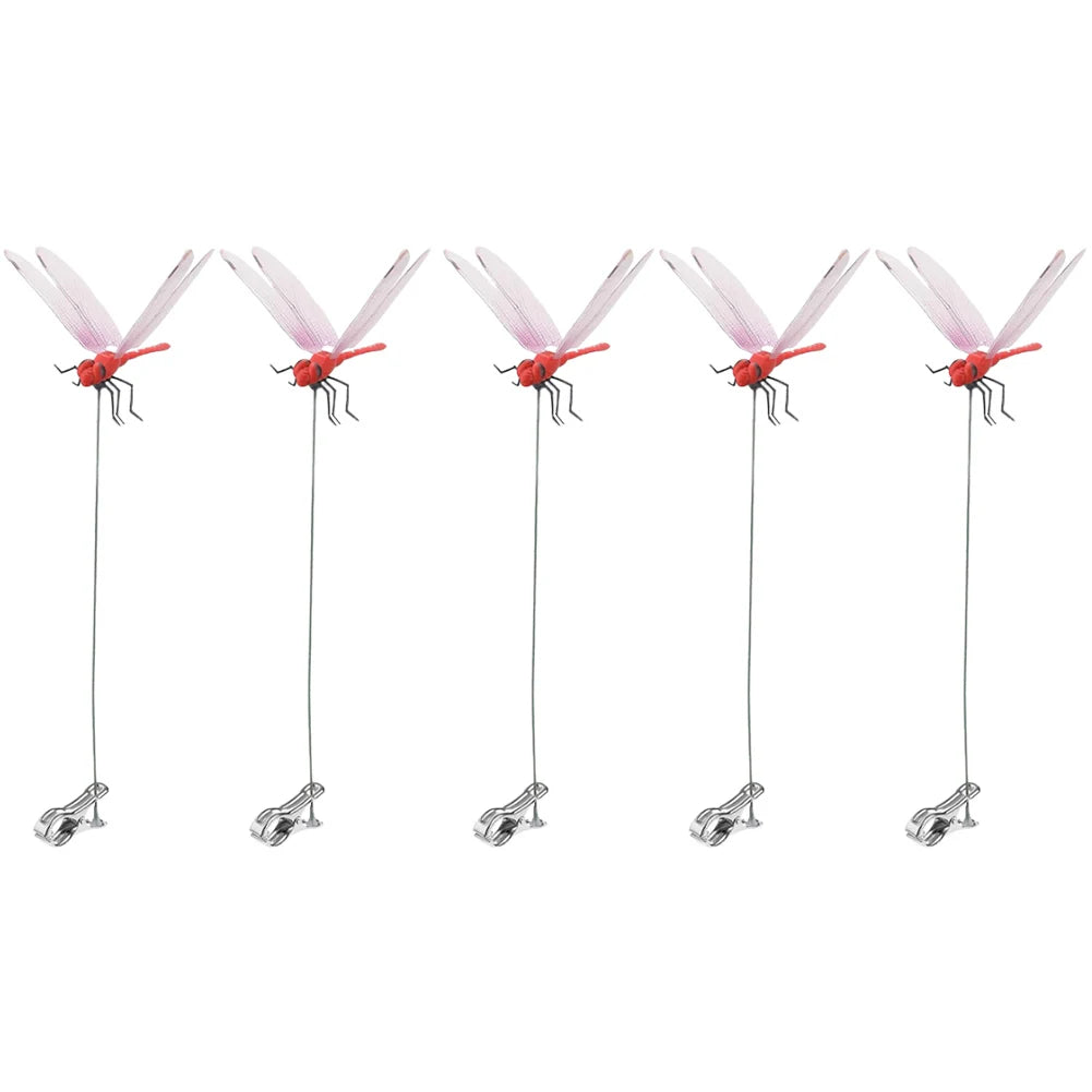 3-8PCS Simulation Dragonfly Clip 31cm Bug Deterrent Realistic Dragonfly Hat Clip Bug Repellent Dragonfly Home Garden Decor