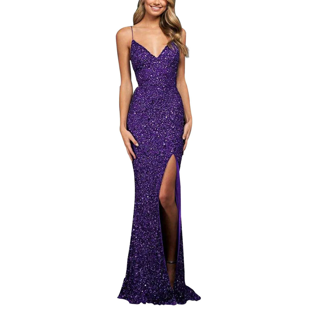 Casual Elegant Boho Beach Maxi Dresses Women's Solid Color Elegant Sexy Sequin Backless Maxi Dress Slimming Vestidos Cortos