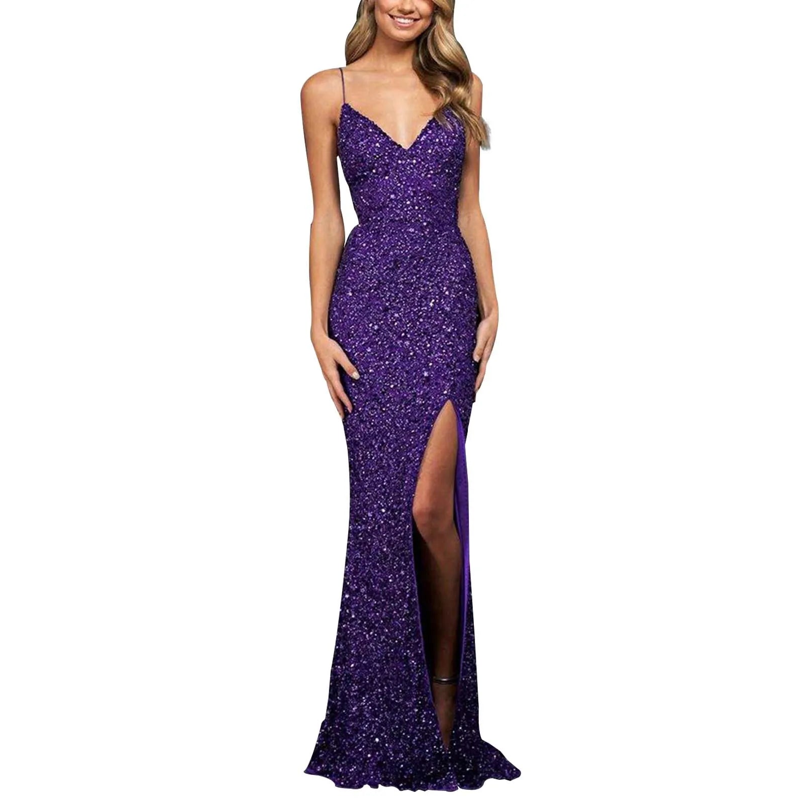 Casual Elegant Boho Beach Maxi Dresses Women's Solid Color Elegant Sexy Sequin Backless Maxi Dress Slimming Vestidos Cortos