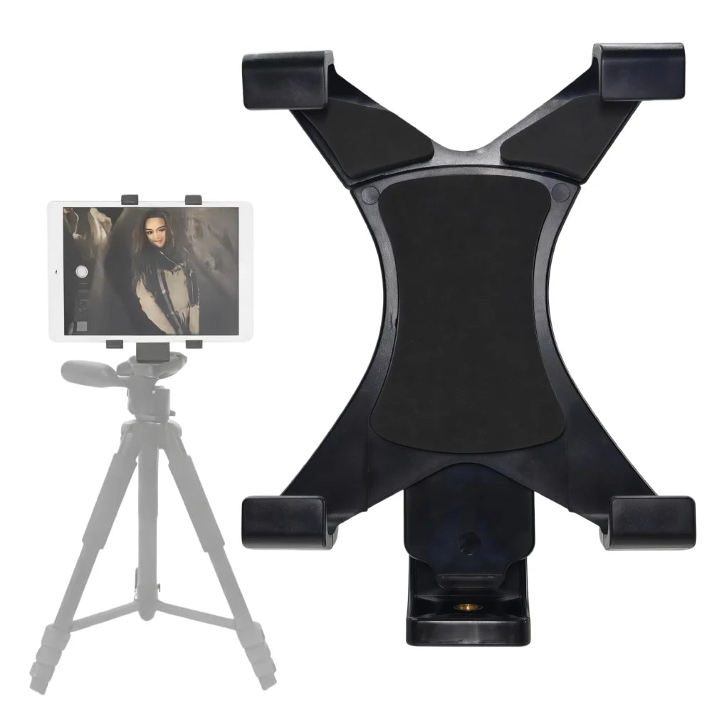 Universal Tablet Tripod Mount Clamp With 1/4"Thread Adapter For iPad 2/3/4/Air/Air2 /mini For Galaxy Tablet Phone Bracket Holder