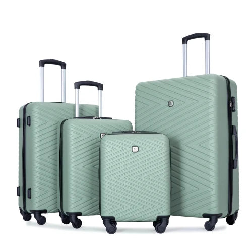 Travelhouse Luggage Set 4-Piece ABS Suitcase With Spinner Wheels, 24 Inch and 28 Inch with TSA Lock, 16, 20 Inch Carry On Luggage