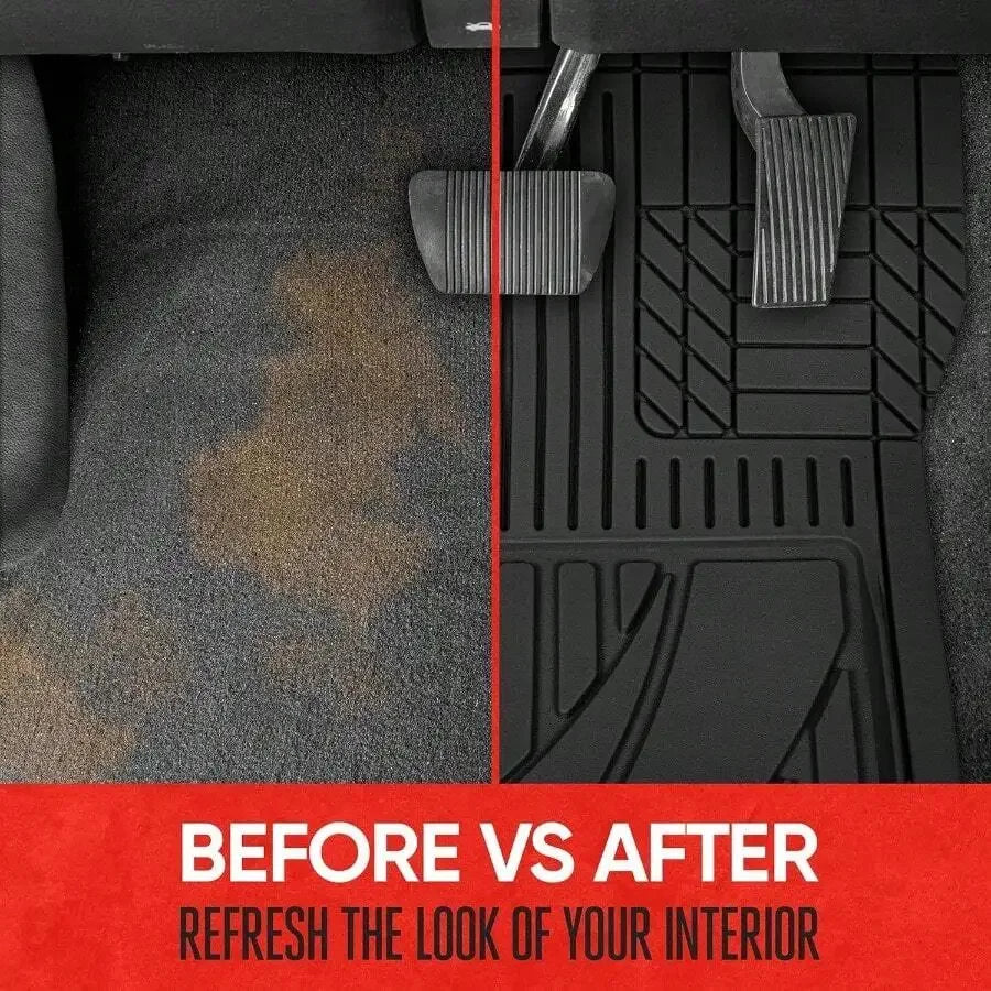 Advanced Black Rubber Car Floor Mats Heavy Duty Trim To Fit All Weather Floor Mats For Cars Truck SUV Automotive Car Interior