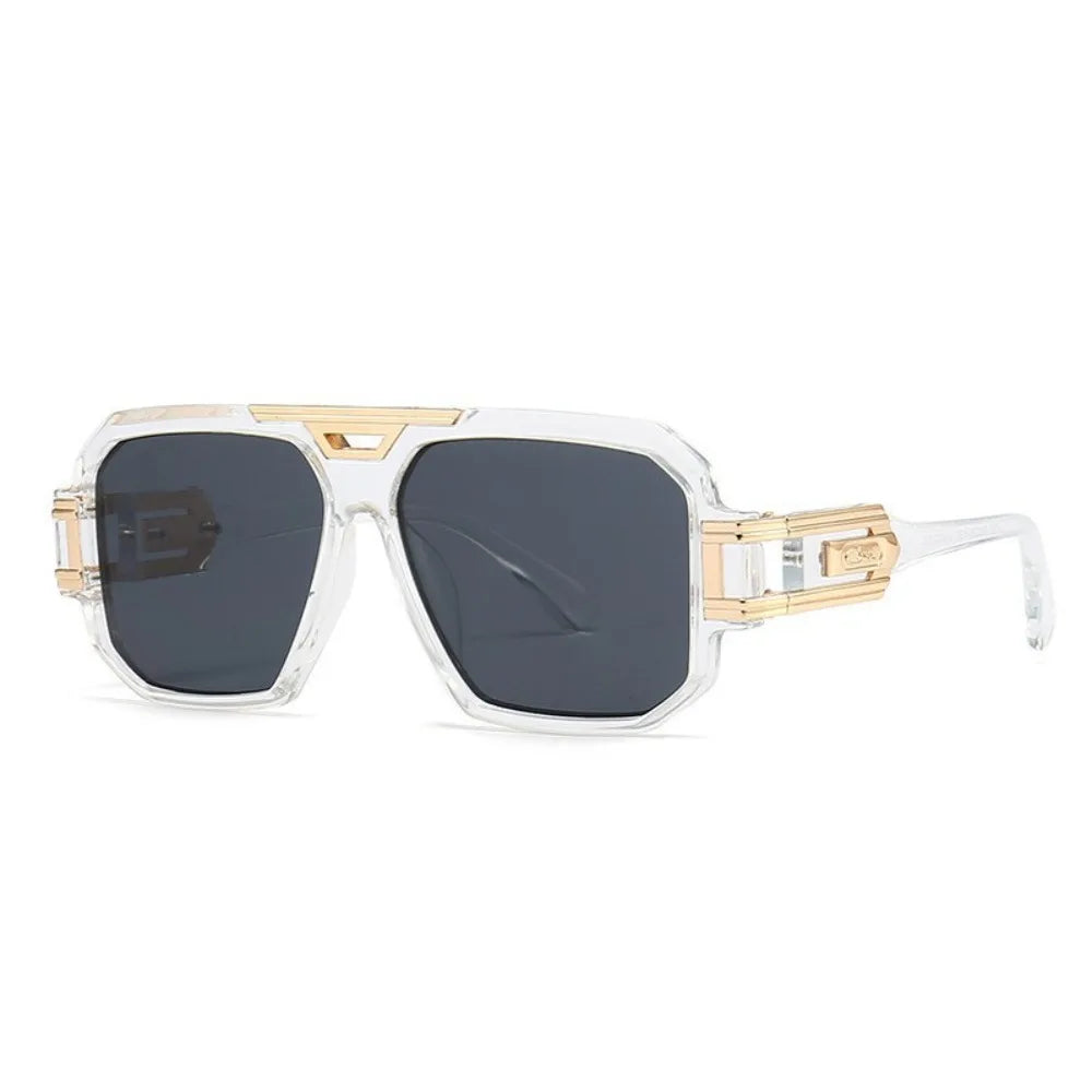 Party Square Full Frame Sunglasses Large Frame Oversized Anti-UV Glasses Street Style PC Retro HD Sunglasses Men