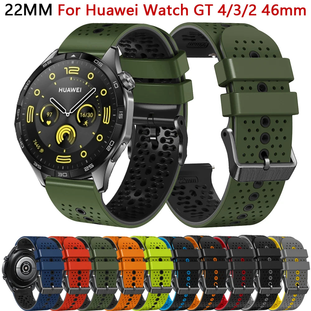 22mm Watch Strap For Huawei Watch GT 4 GT4 46mm Band Bracelet Huawei GT5/GT3/GT2 GT 5 3 2 Pro SE 46mm Silicone Watchband Correa