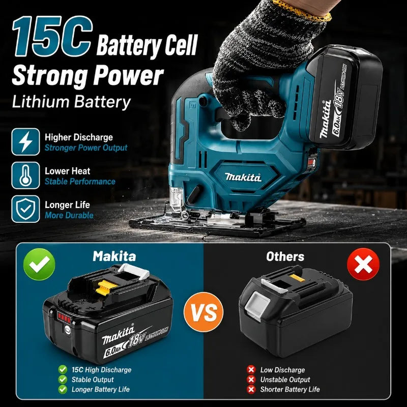 100% Genuine Makita 18V Battery 5Ah 6Ah 9Ah, Replacement for BL1860B BL1850B BL1840 BL1830 BL1815 Power Tool Battery
