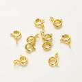 10pcs/ 14K 18K Gold Round Spring Clasp With Jump Ring Open Connect Clasp For DIY Jewelry Necklace Chain Making Accessories
