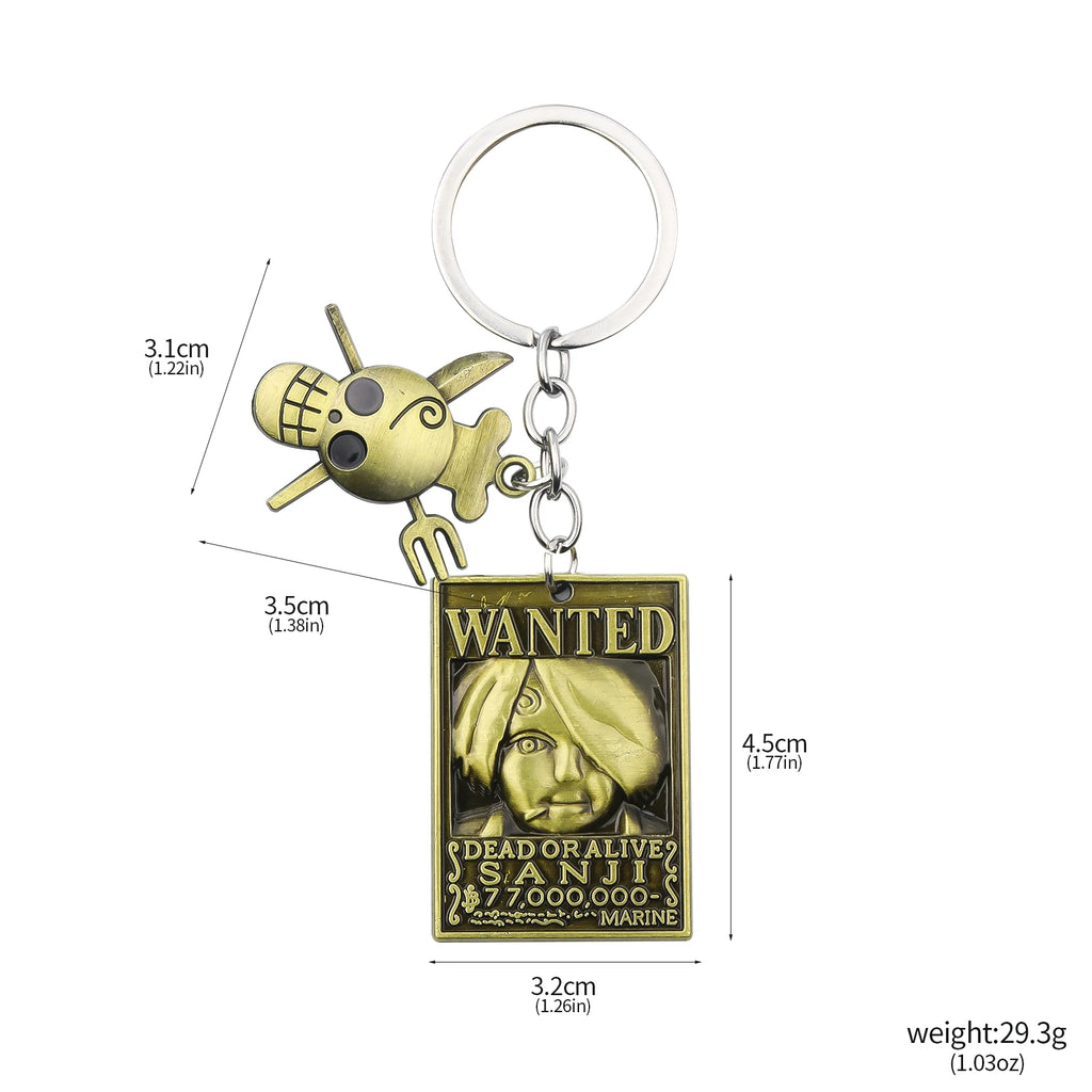 One Piece Luffy Straw Hat Keychain Rotatable Zoro Skull Metal Pendant Role-Playing Decorative Accessories Fan Jewelry Gift