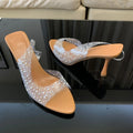 2025 Fashion Summer Women High Heels Pearl Decoration Slingback Woman Pumps Peep Toe High Heels Sandals Elegant Woman Shoes