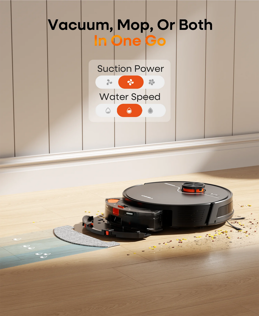 Refurbished UNINELL By erabros UR3 Robot Vacuum and Mop Combo, 7000Pa Suction Robotic Vacuum , Self-Emptying 90 Days Capacity, LiDAR Navigation Home Mapping, 180 Mins, App/Alexa, for Pet Hair Carpets Hard Floors
