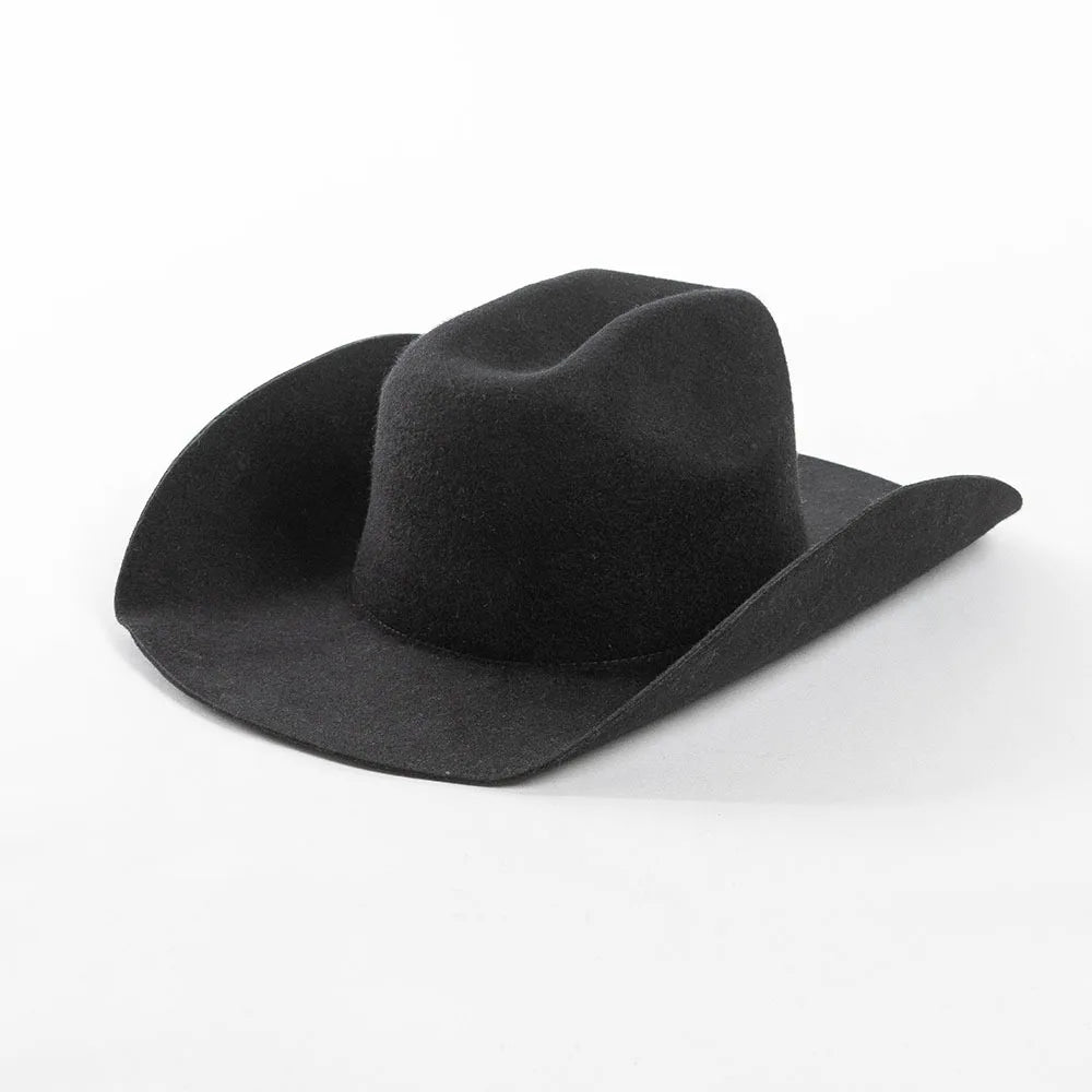 100% Wool Western Cowboy Hat Women Men Autumn Winter Casual Felt Cowgirl Hat Outdoor Sunshade Warm Concave Shape Fedoras Top Hat