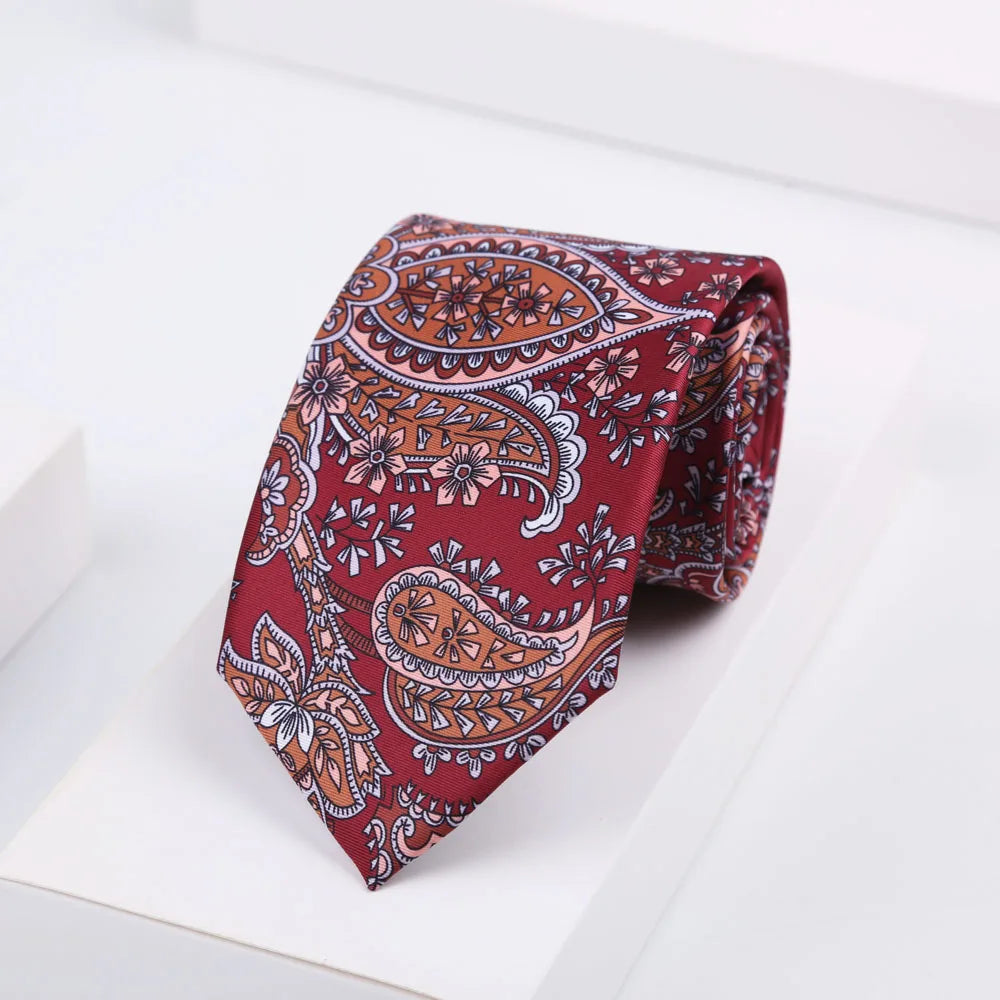 Men's Super Soft Silk Touch Ties Floral Paisley 8cm Necktie For Men Wedding Business Gravata Novelty Printing Neck Ties