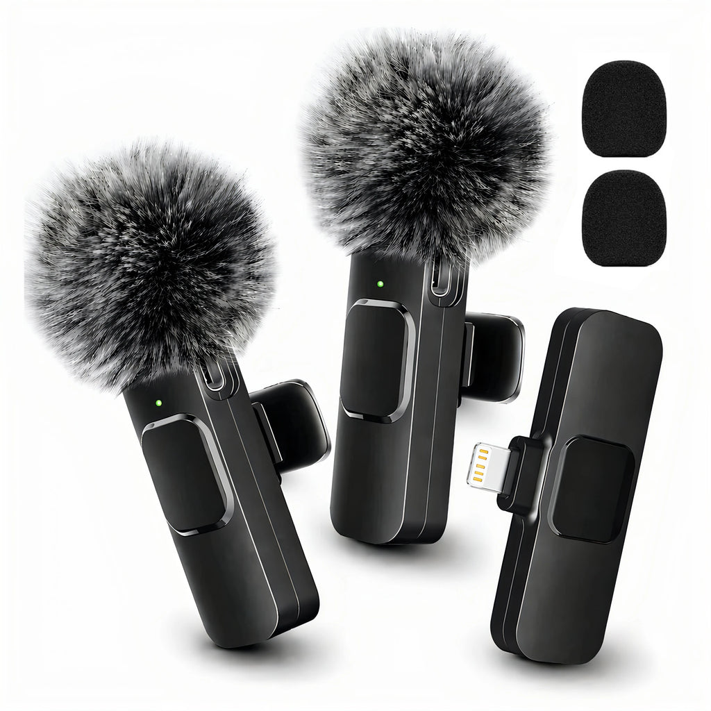 Wireless Lapel Microphone, Lightning Connector, mini Clip Microphone, Suitable for Live Streaming, Vlogs, Interviews.