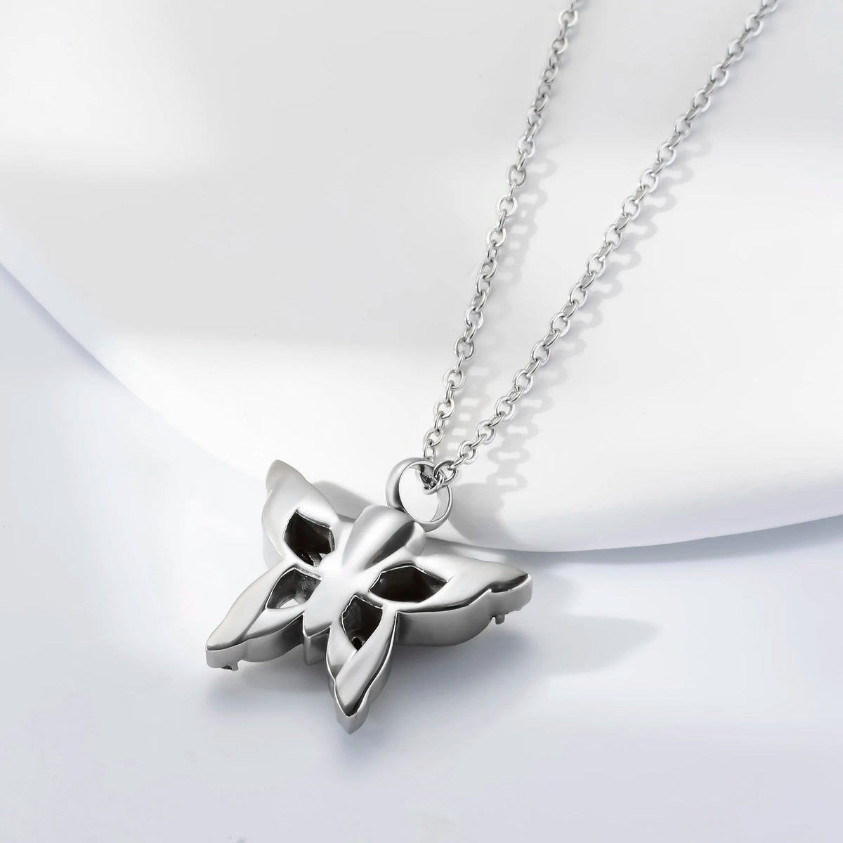 Butterfly Ash Holder Urn Pendant Necklace Stainless Steel Cremation Jewelry with 20" Chain Filling Kit