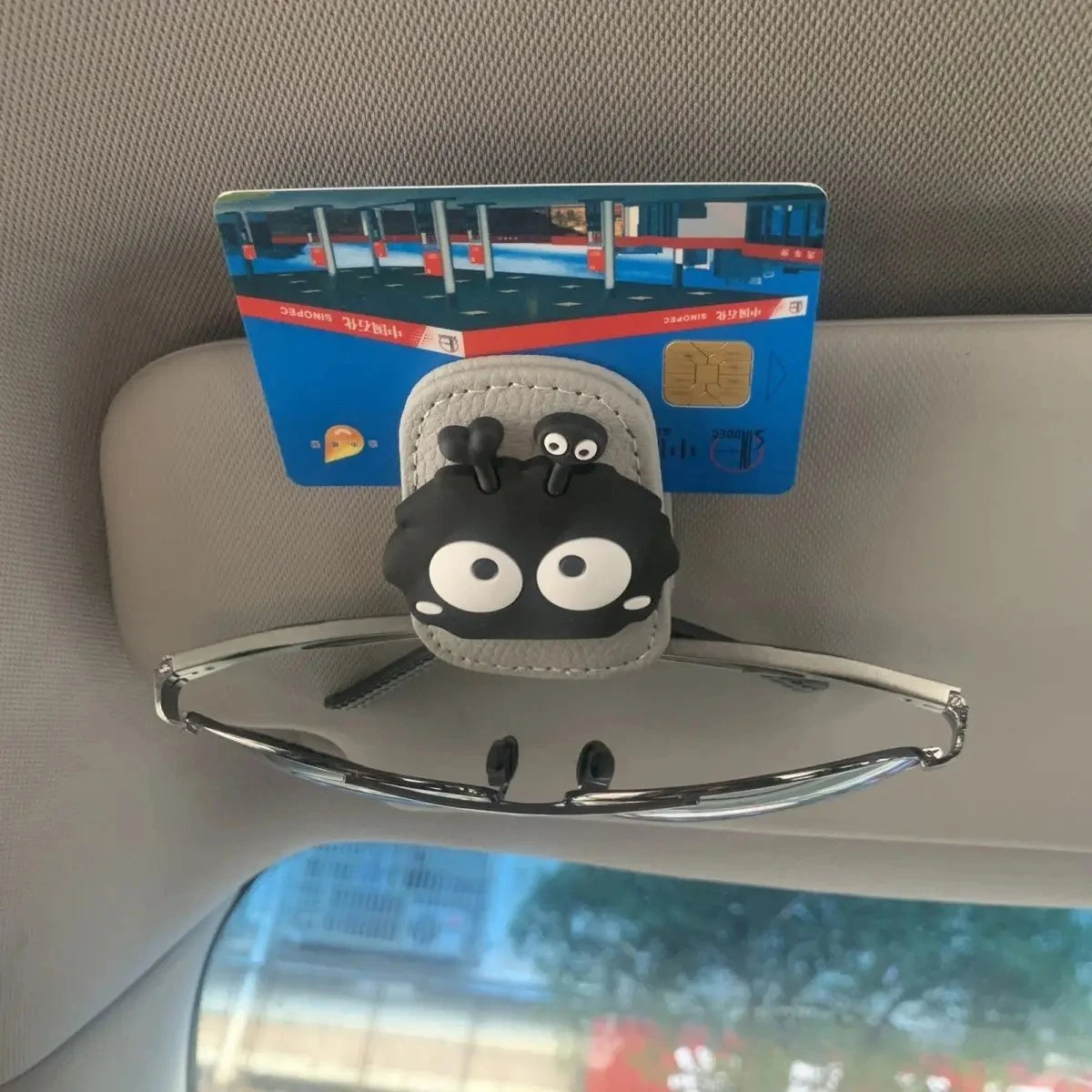 Auto brilclip Autozonneklep Opbergrek Multifunctionele Creatieve Magnetische Autozonnebrilhouder Brillenkoker