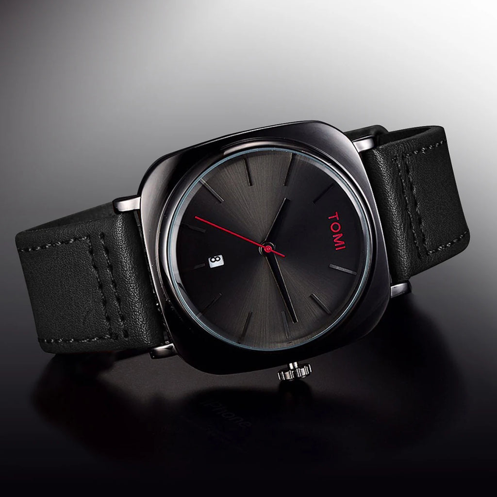 TOMI Men's Fashion Business Design Watch Square Small Disc Watch High Quality Minimalist Design Elegant Men's Watch Quartz Watch