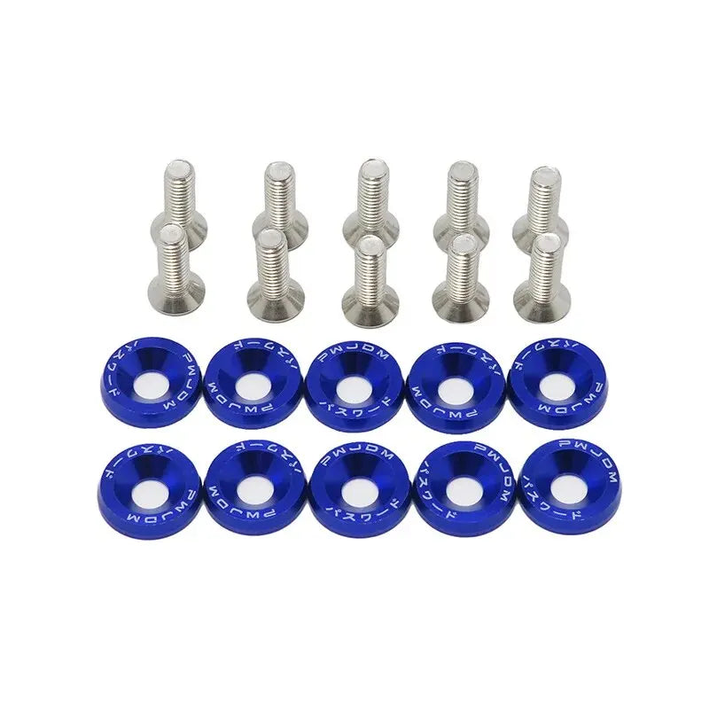 10 PCS M6 Car Modified Fasteners Fender Washer Bumper Engine Concave Screws Fender Washer License Plate Bolts Car Styling Gasket