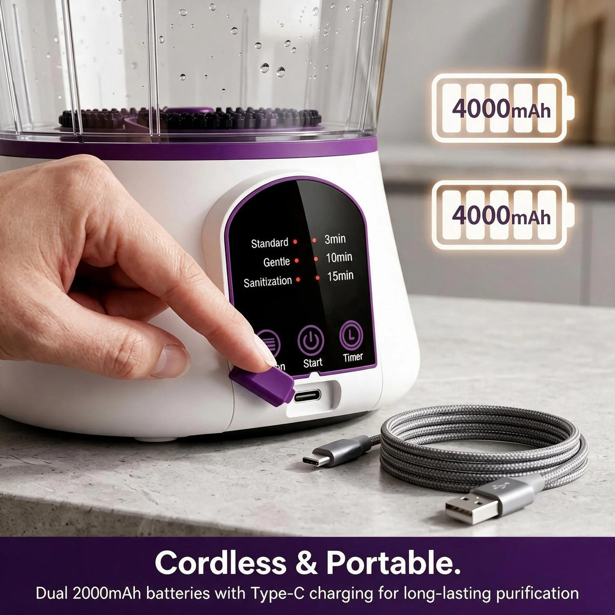Small Purifier For Washing Fruits and Vegetables Ingredients, Meat Sterilization Removal of Pesticide Residues Washing Fruit