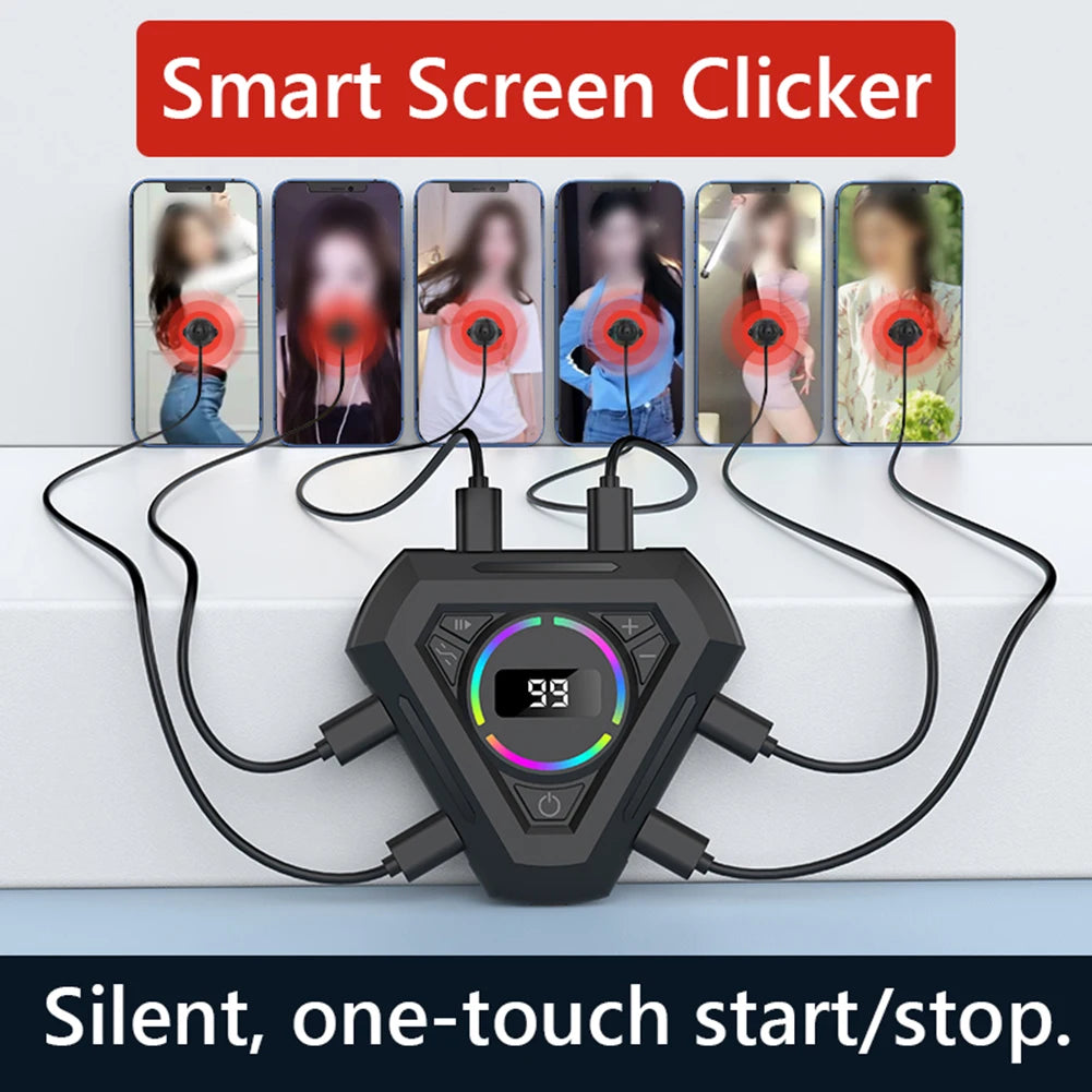 Auto Clicker Physical Simulation Finger Click Device Adjustable Speed Automatic Tapper Phone Screen Clickers For Live Broadcast