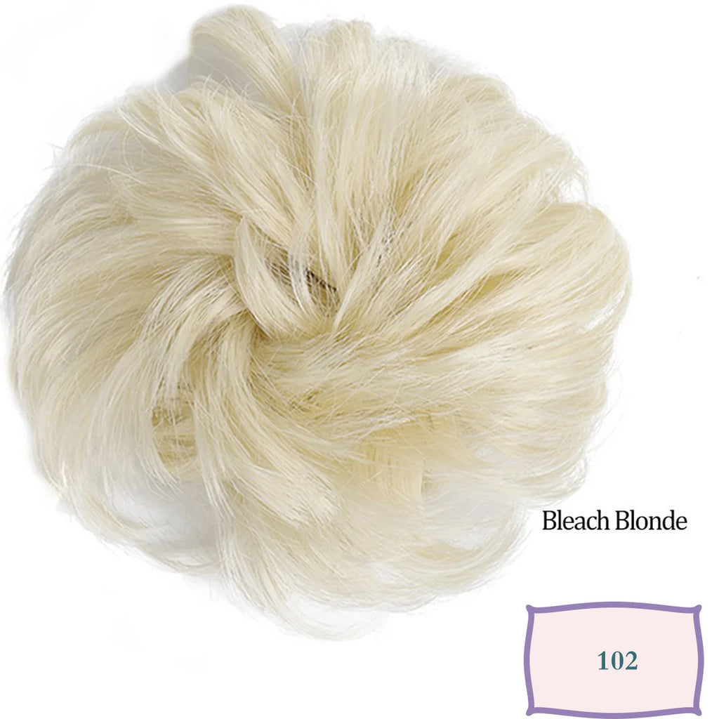 Synthetic Messy Hair Bun Chignon Scrunchies Fake Hair Band Braid Elastic Hairpiece Tail Chignon Donut Updo Hair Pieces for Women