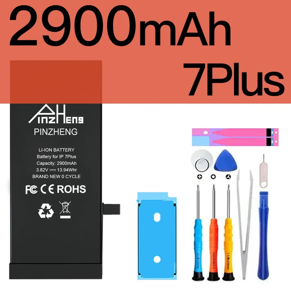 PINZHENG Real High Capacity Battery For iPhone 8 SE2020 6 6S 7 8Plus X Xs Max Xr Phone Replacement Batteries Warranty One Year