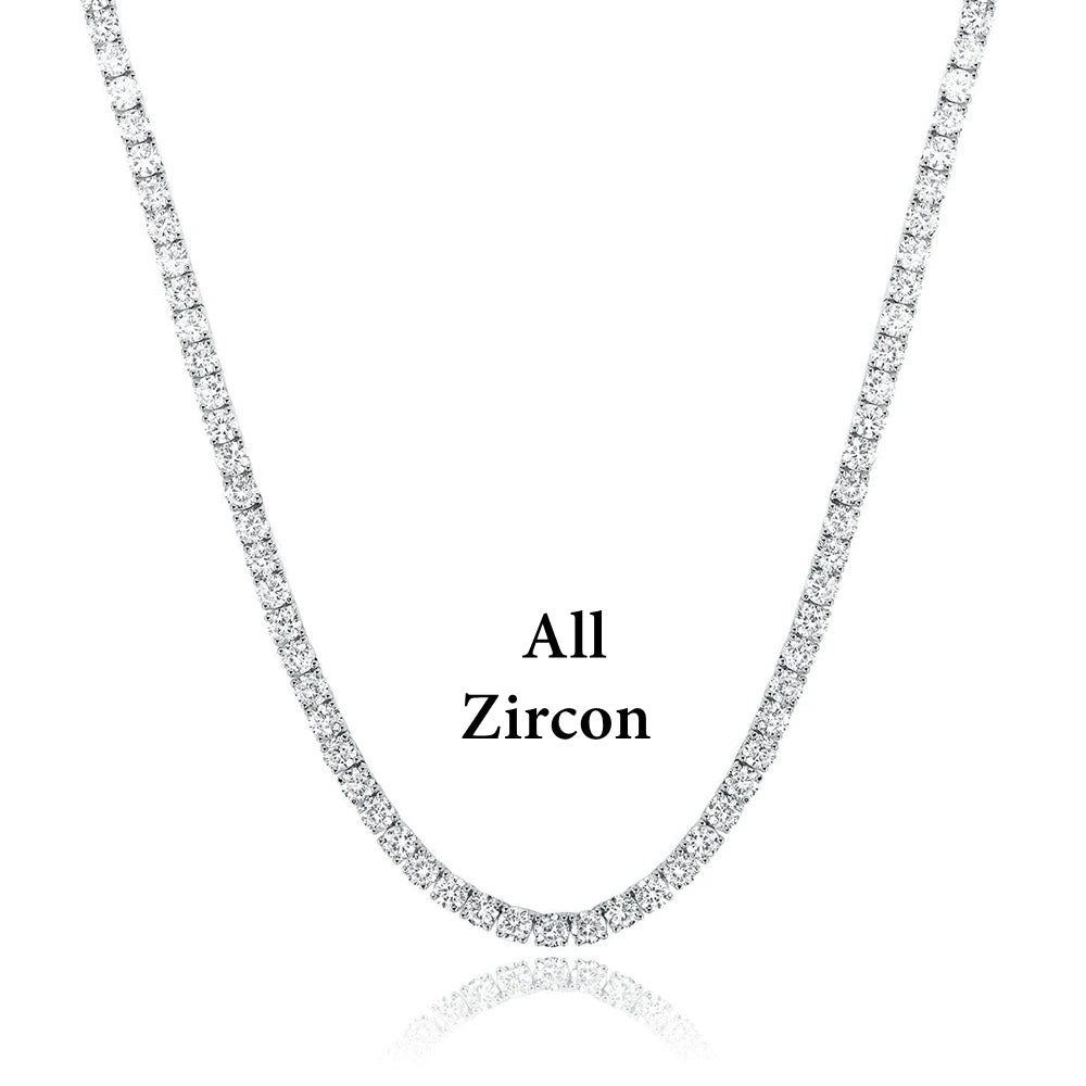 SEMNI 3mm 4mm 5mm Moissanite Diamond Tennis Necklace for Women Men 925 Sterling Silver Luxury Fine Jewelry Sparkling Diamond