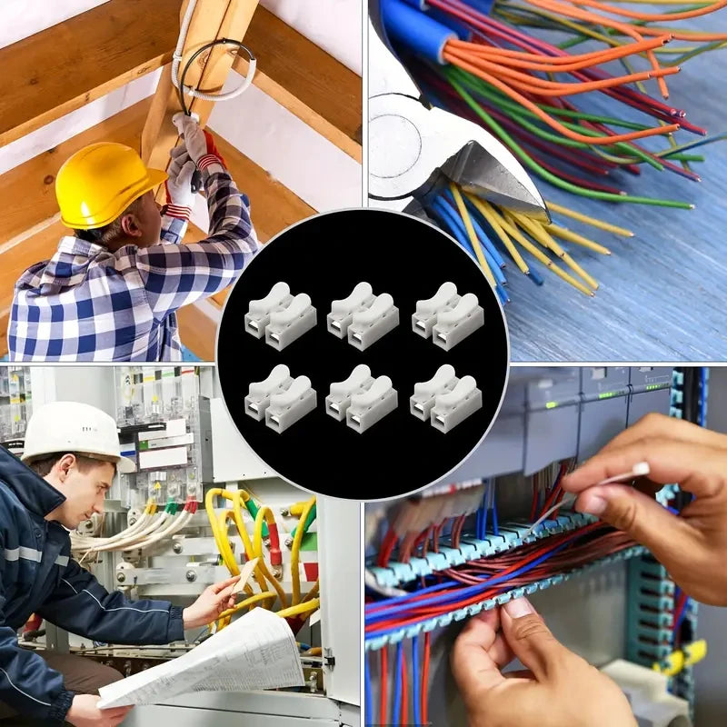 New 50-5PCS Quick Splice Lock Wire Connectors No Solding Push Type 1/2/3Pins Electrical Cable Terminals Safe Splicing Into Wires