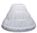 2023 White Children kids Petticoat A-Line 3 Hoops One Layer Kids Crinoline Lace Trim Flower Girl Dress Underskirt Elastic Waist