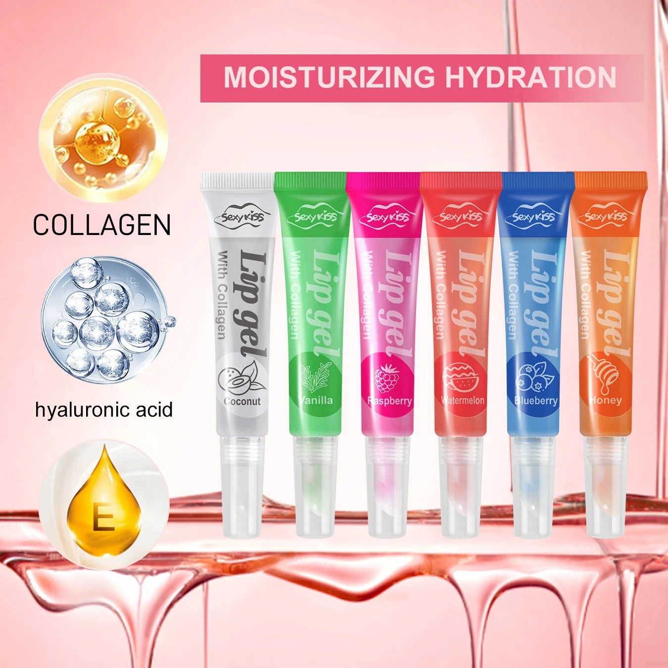 24PCS Luxury Gift Set Lip Balm Jelly Set Hydrating and Glossy for Dry Lips Valentine's Day Gifts Perfect Present for