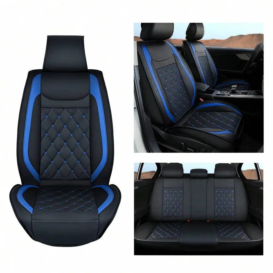 Nilight 5 Car Seat Covers Waterproof Faux Leather Cushions Anti-Slip Universal Fit For 5 Cars Kia Civic Corolla Camry CR-V RAV4