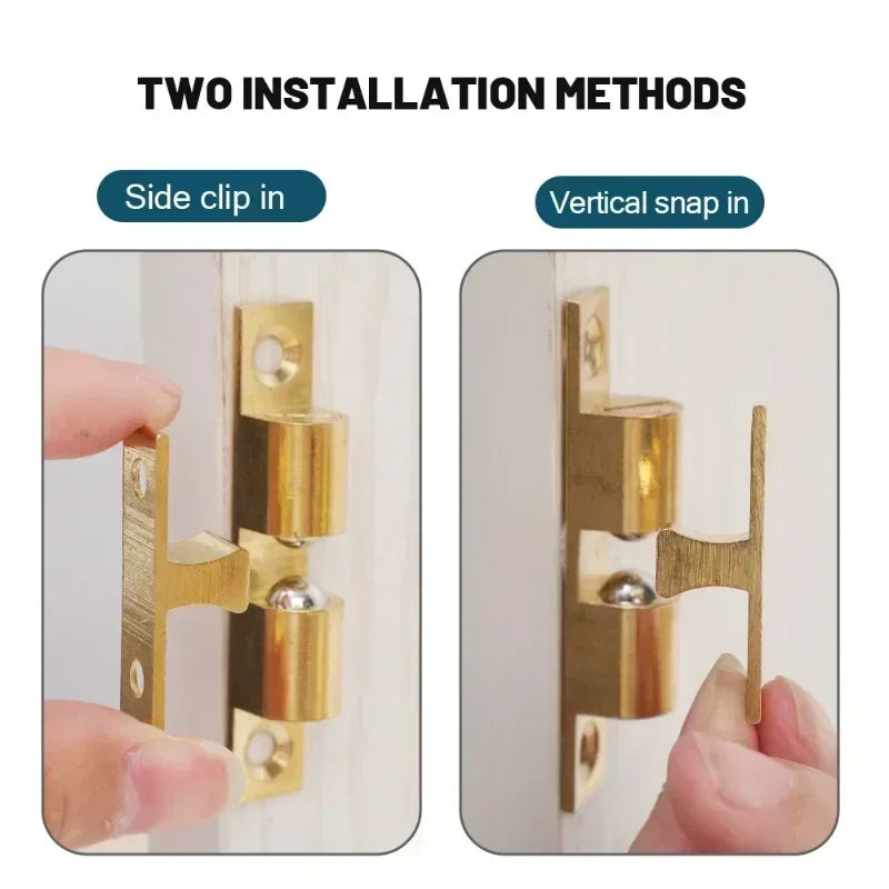 1/3pcs Furniture Door Ball Latch Brass Double Roller Spring Ball Catch Latches Cabinet Closet Door Adjustable Tension Latch