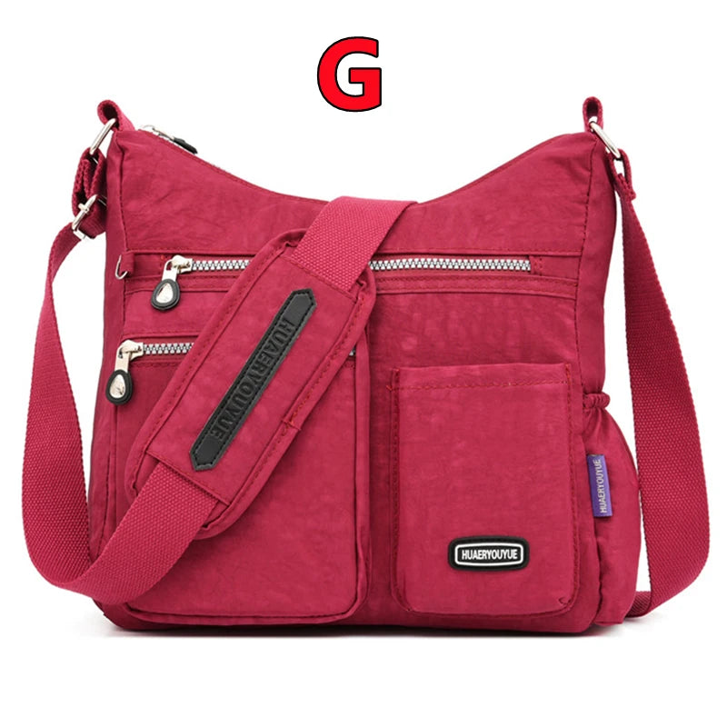 Fashion Women Crossbody Bag Nylon Waterproof Handbag Female Simple Shoulder Bag Travel Large Capacity Messenger Bag Purse Bags