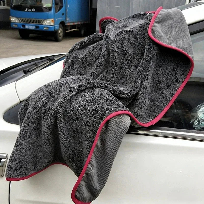 500GSM Car Towel Extra Large Microfiber Drying Towel - Ultra Absorbent Thickened Technology with Twist Ring Design