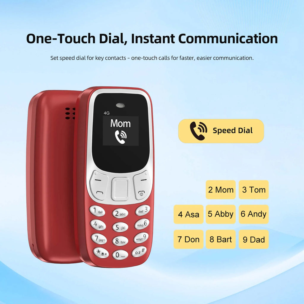 SERVO BM10 Super Mini Pocket 4G LTE Feature Phone Dual SIM Speed Dial Call Recording Blacklist MP3 Player Alarm Clock Cellphone