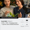 DJI Mic Mini 2 (2 TX + 1 RX + Charging Case) or (1 TX + 1 RX) or White Transmitter or with 1 Mobile RX Optional